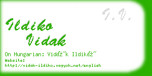 ildiko vidak business card